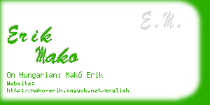 erik mako business card