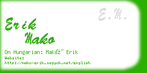 erik mako business card